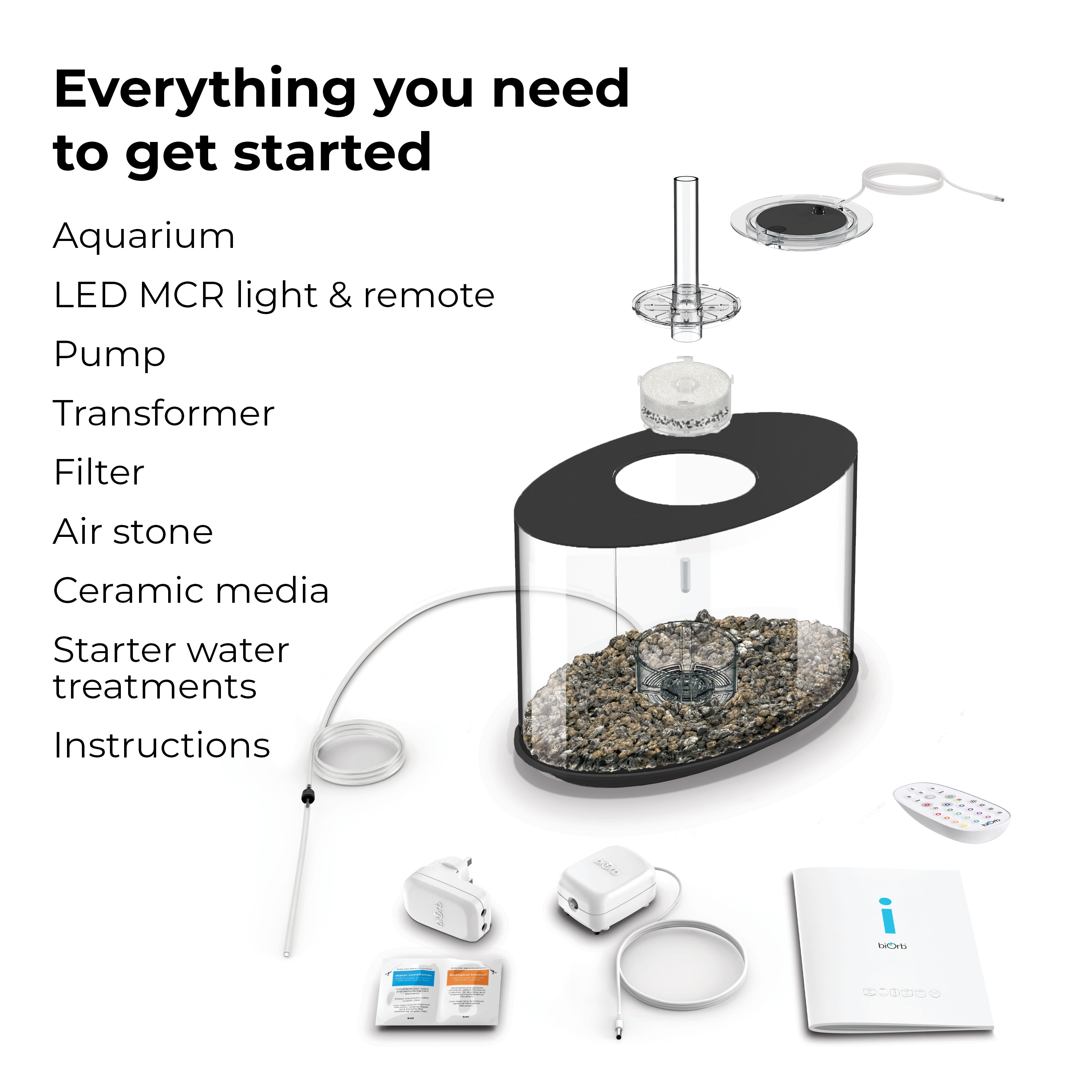 LOOP 30 Aquarium with Multi Colour LED Light - Everything you need to get started