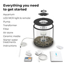 TUBE 15 Aquarium with Multi Colour LED Light - Everything you need to get started