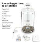 TUBE 30 Aquarium with Standard White LED Light - Everything you need to get started