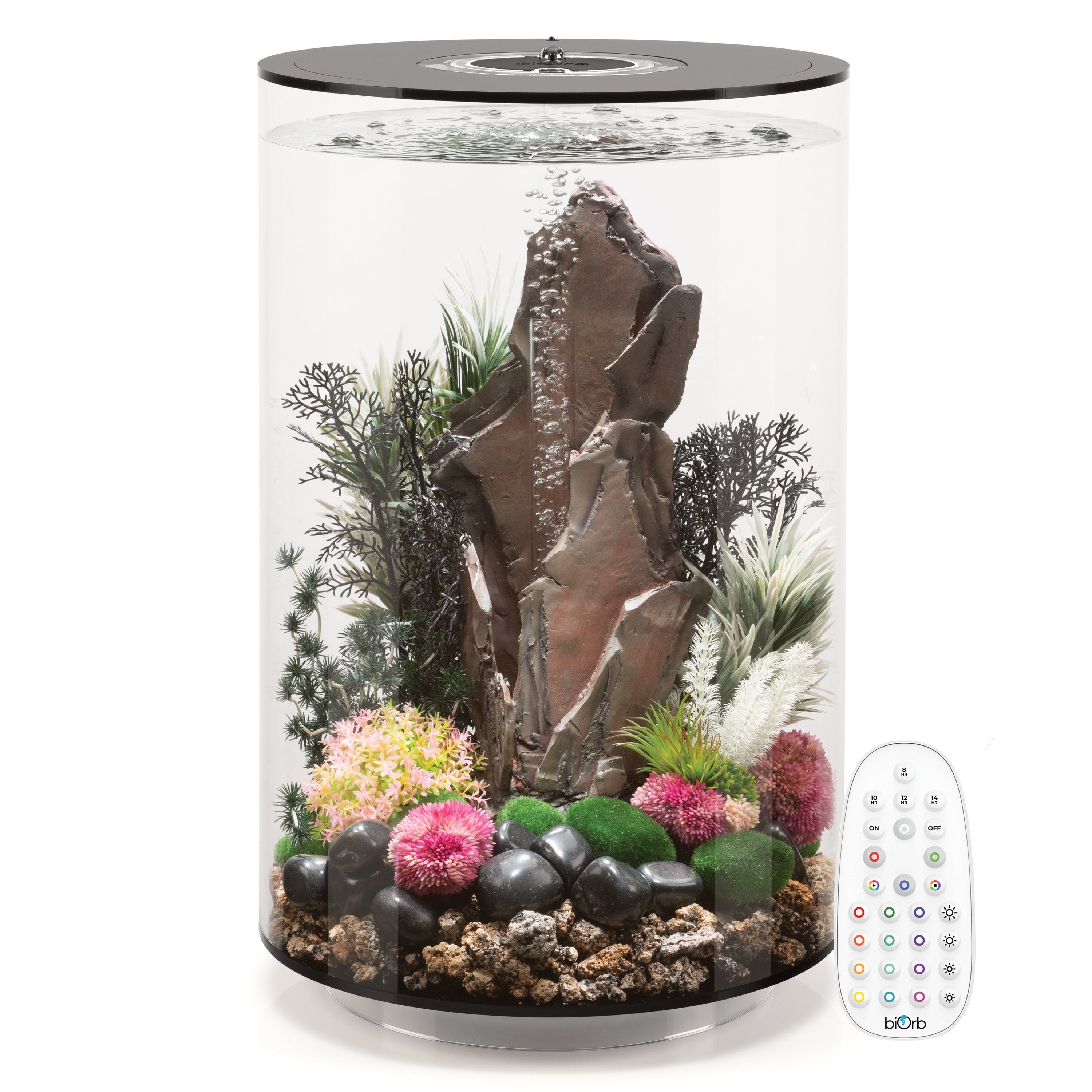TUBE 30 Aquarium with Multi Colour LED Light - Black