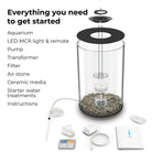 TUBE 30 Aquarium with Multi Colour LED Light - Everything you need to get started