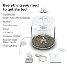 TUBE 35 Aquarium with Multi Colour LED Light - Everything you need to get started