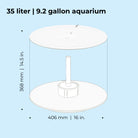 TUBE 35 Aquarium with Multi Colour LED Light - Dimensions