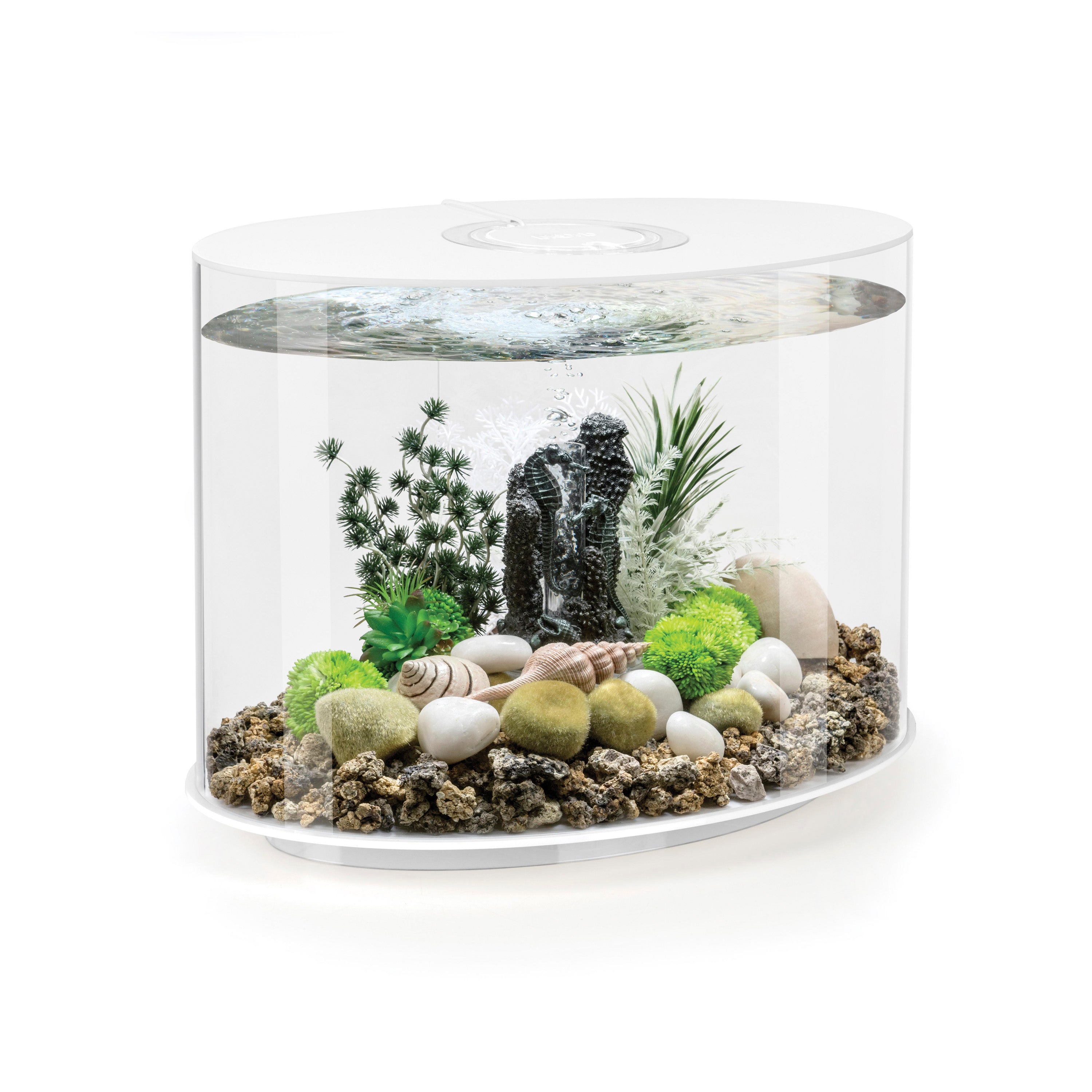 AllPondSolutions LED Light Fish Tank Cabinet Kit - White 70L - 57cm